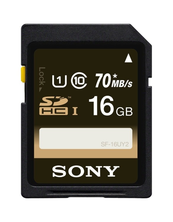 Sony 16GB Class 10 UHS-1 SDHC up to 70MB/s Memory Card (SF16UY2/TQ)
