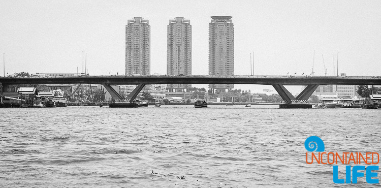 Black and White Chao Phraya Bridge Bangkok