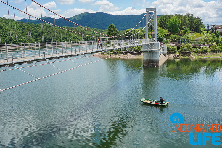 Sky Bridge, Fishing Boat, Jincheon, Off the Beaten Path in South Korea, Uncontained Life