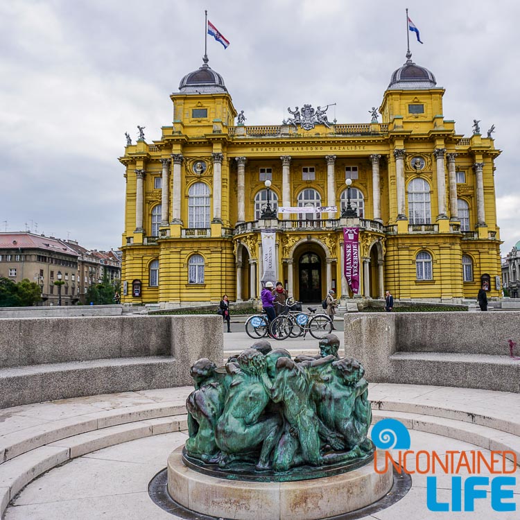 Well of Life, Blue Bike, exploring central Zagreb, Croatia, Uncontained Life