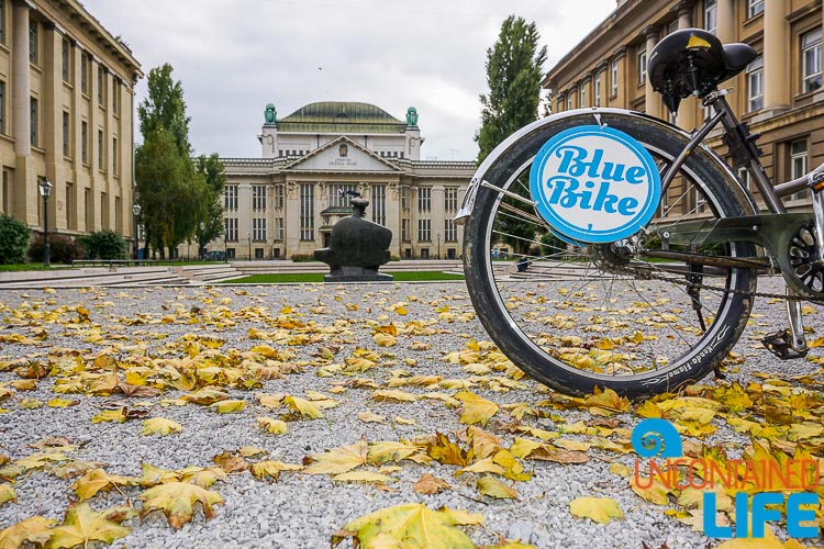 State Archives, Blue Bike, exploring central Zagreb, Croatia, Uncontained Life