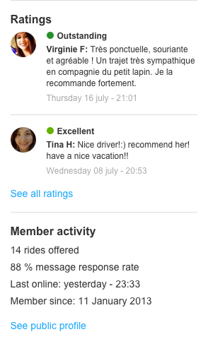 Blablacar for Ridesharing, Uncontained Life