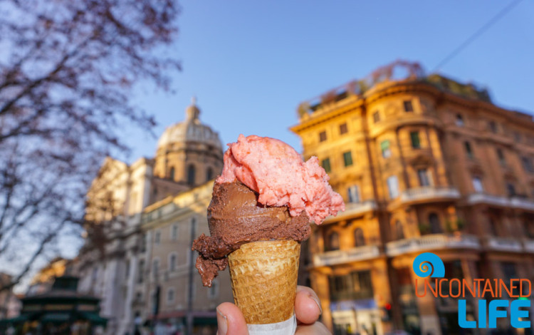 Gelato, Italy, bike tour of Rome, Uncontained Life