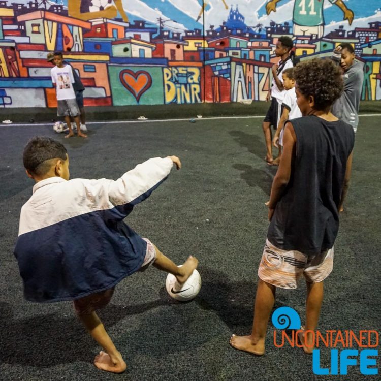 Play soccer, visiting favelas in Rio de Janeiro, Brazil, Street Child United, Uncontained Life