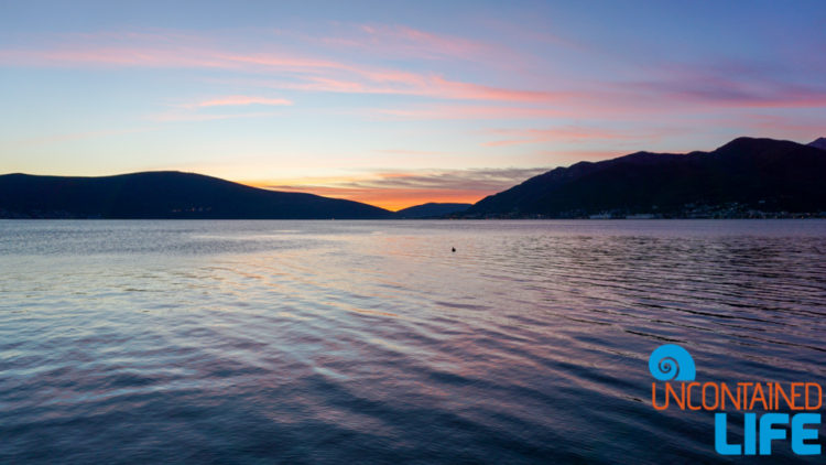 Sunset, Silhouette, Kotor Bay, Things to do in Tivat, Montenegro, Uncontained Life