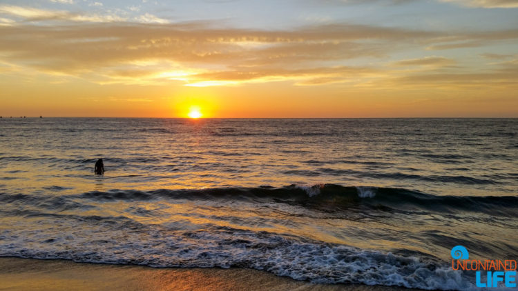 Sunset, Ocean, Silhouette, Visiting Mancora, Peru, Uncontained Life