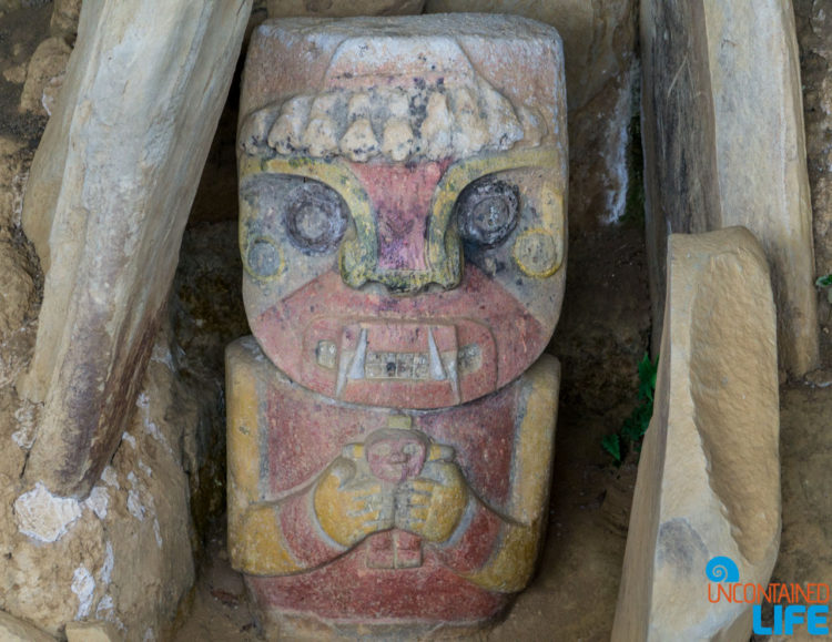 Painted Stone Statue, Horseback Riding in San Agustin, Colombia, Uncontained Life